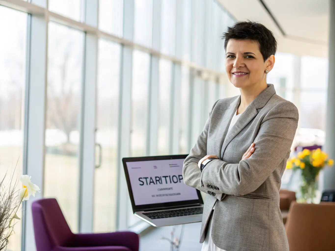 A determined entrepreneur working late at night in a modern London office, illuminated by the glow of a laptop screen, symbolizing dedication and the hustle culture in UK startups.